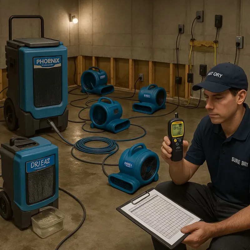 Structural Drying and Dehumidification process in Mitchell County, NC